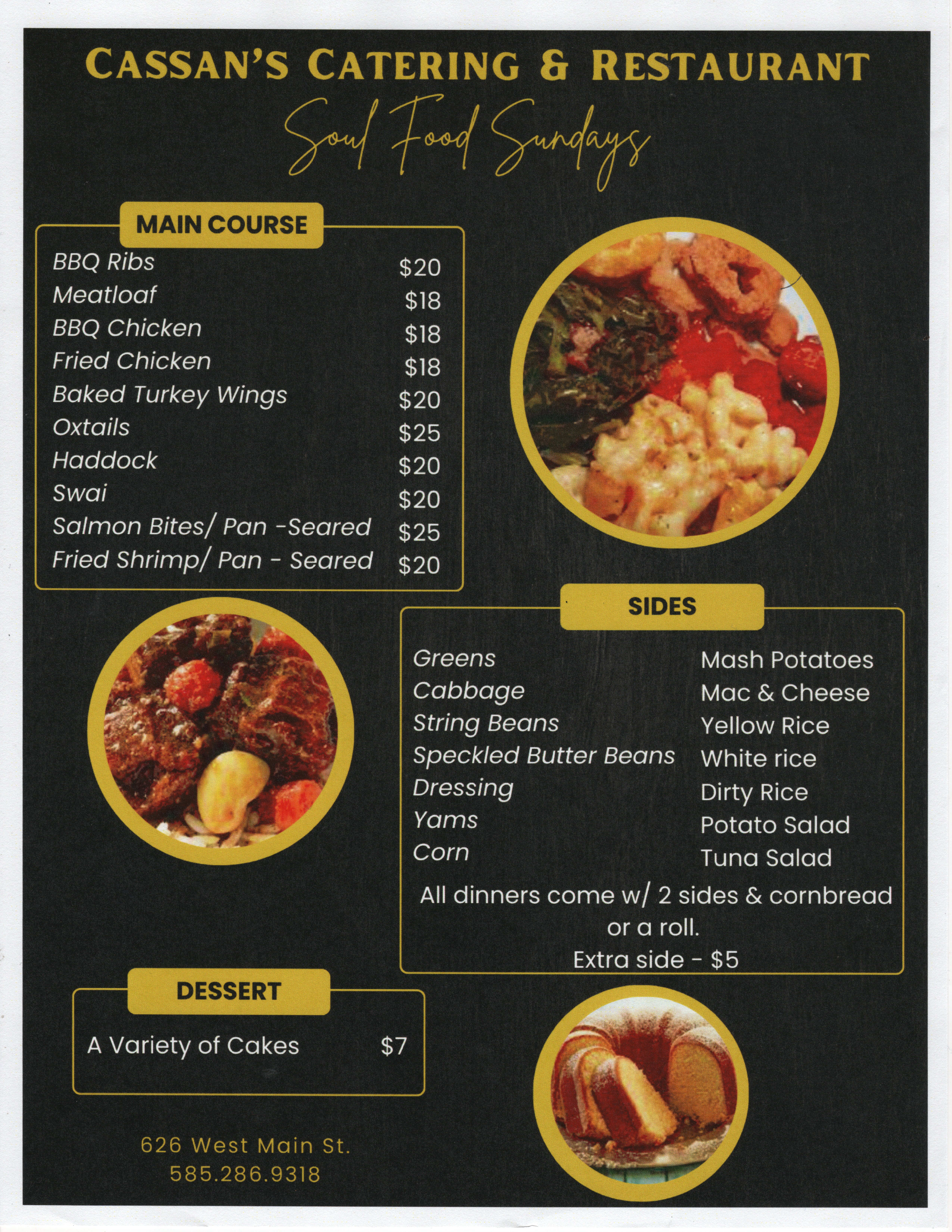 menu - Cassan's Rochester NY